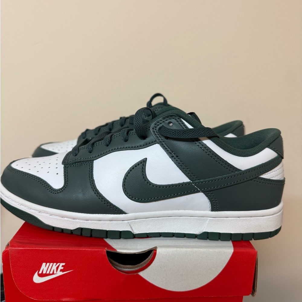 Nike Men's Dark Green and White Sneakers